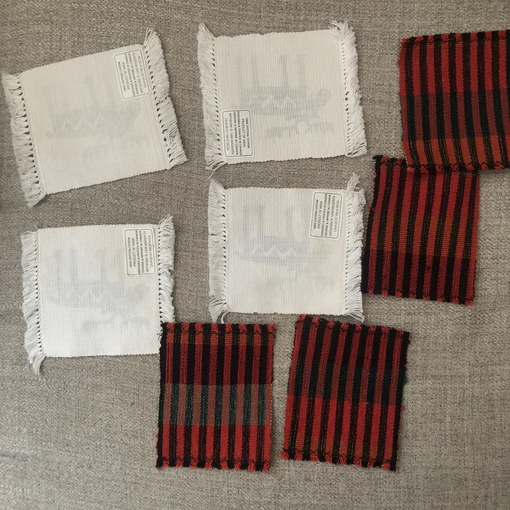 Coasters, Mug Rugs, 4 Mouse & R Red Woven Cabin Decor Wilderness